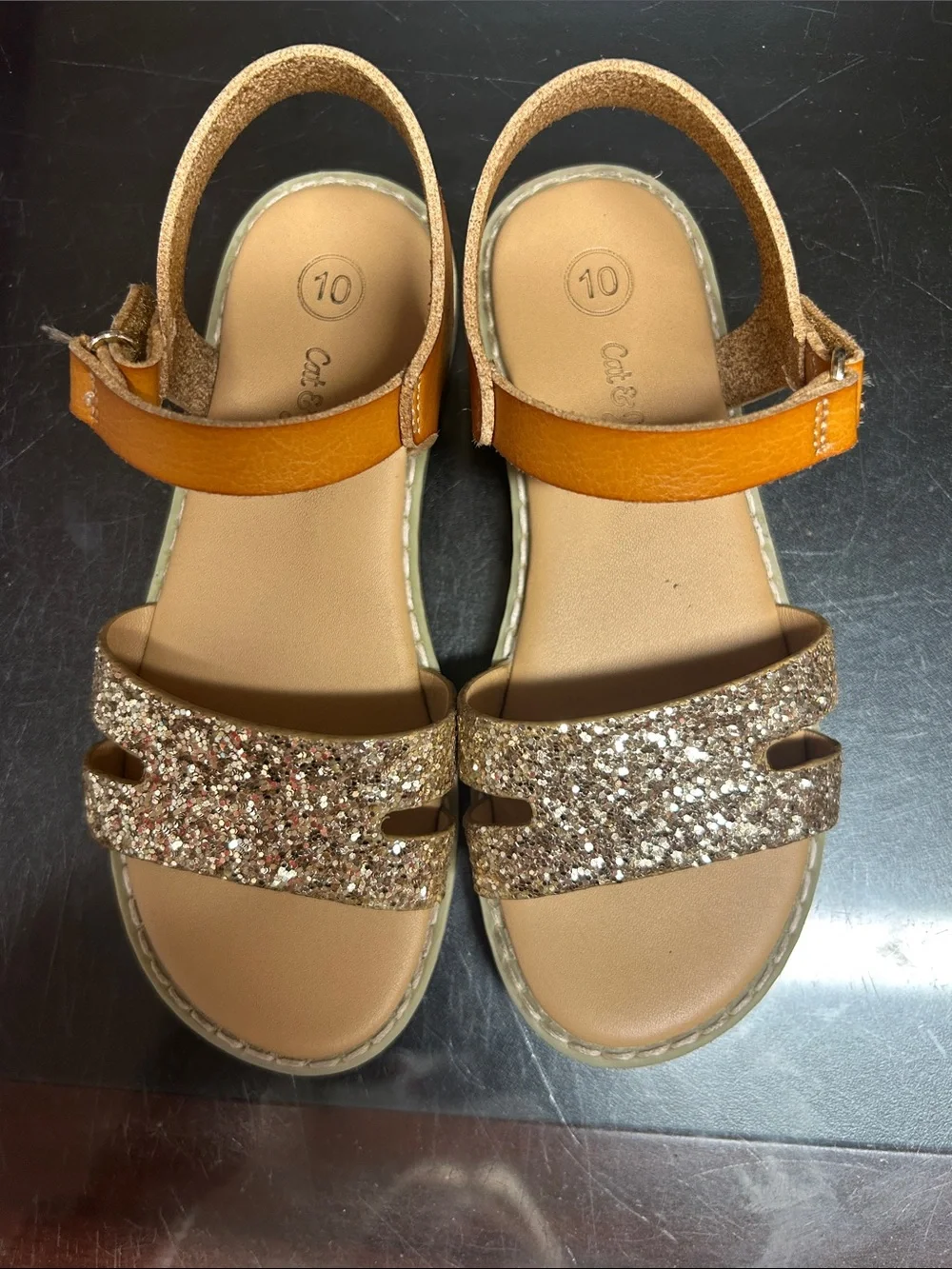 Cat & Jack gold glitter